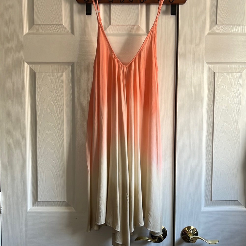NWT Blue Life coral peach colored v neck tank dress
